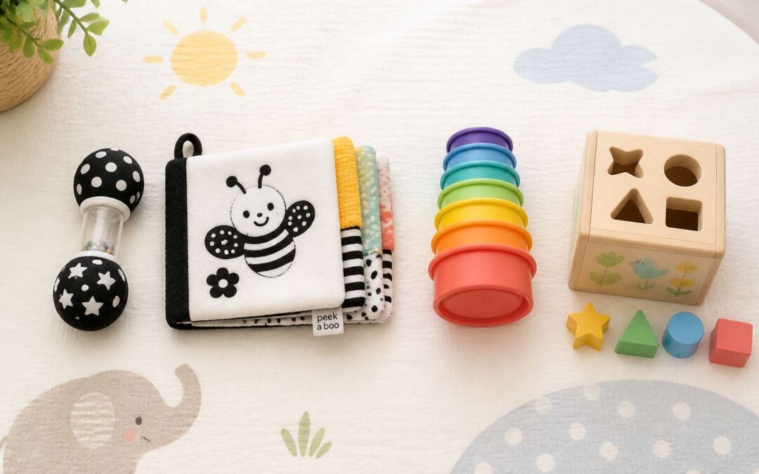 Discover what age baby toys match your baby’s growth.